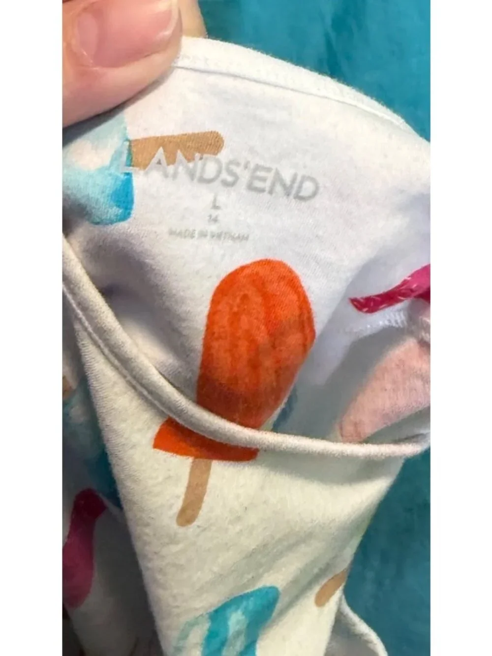 Lands’ End Popsicle Print Sleeveless Dress – Size Large 14